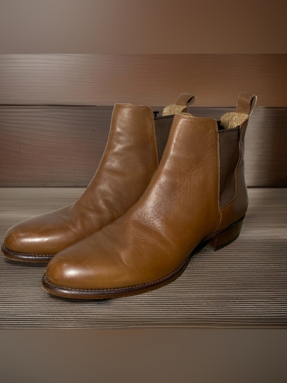 Tecovas THE CHANCE Cowboy Chelsea Boots Men’s Size 14D Chestnut Brown Calfskin